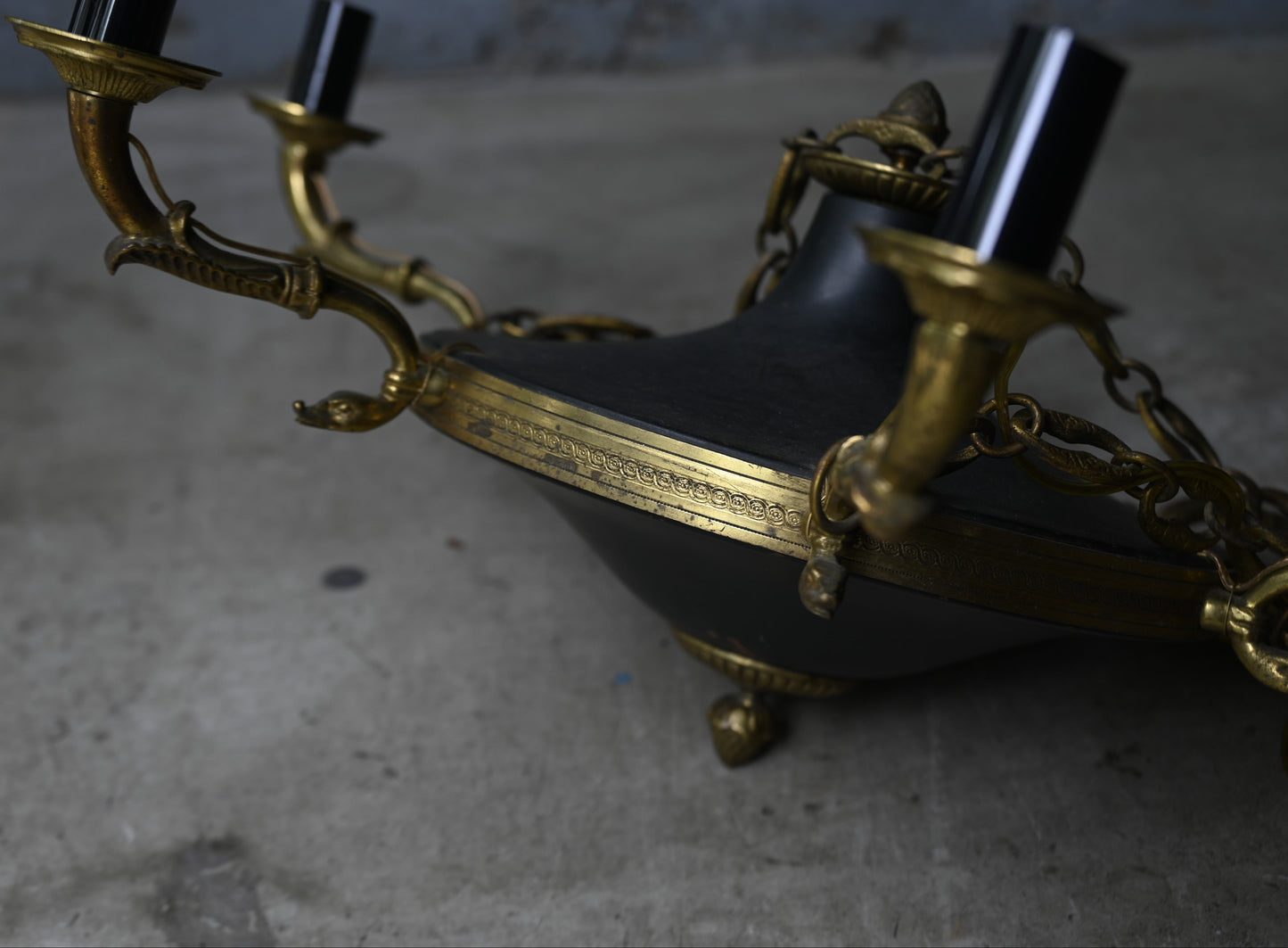 Black & Gold Brass chandelier（6灯）｛RF-00715｝
