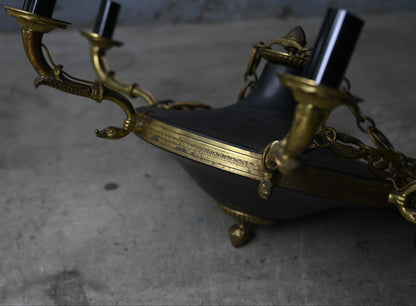 Black & Gold Brass chandelier（6灯）｛RF-00715｝