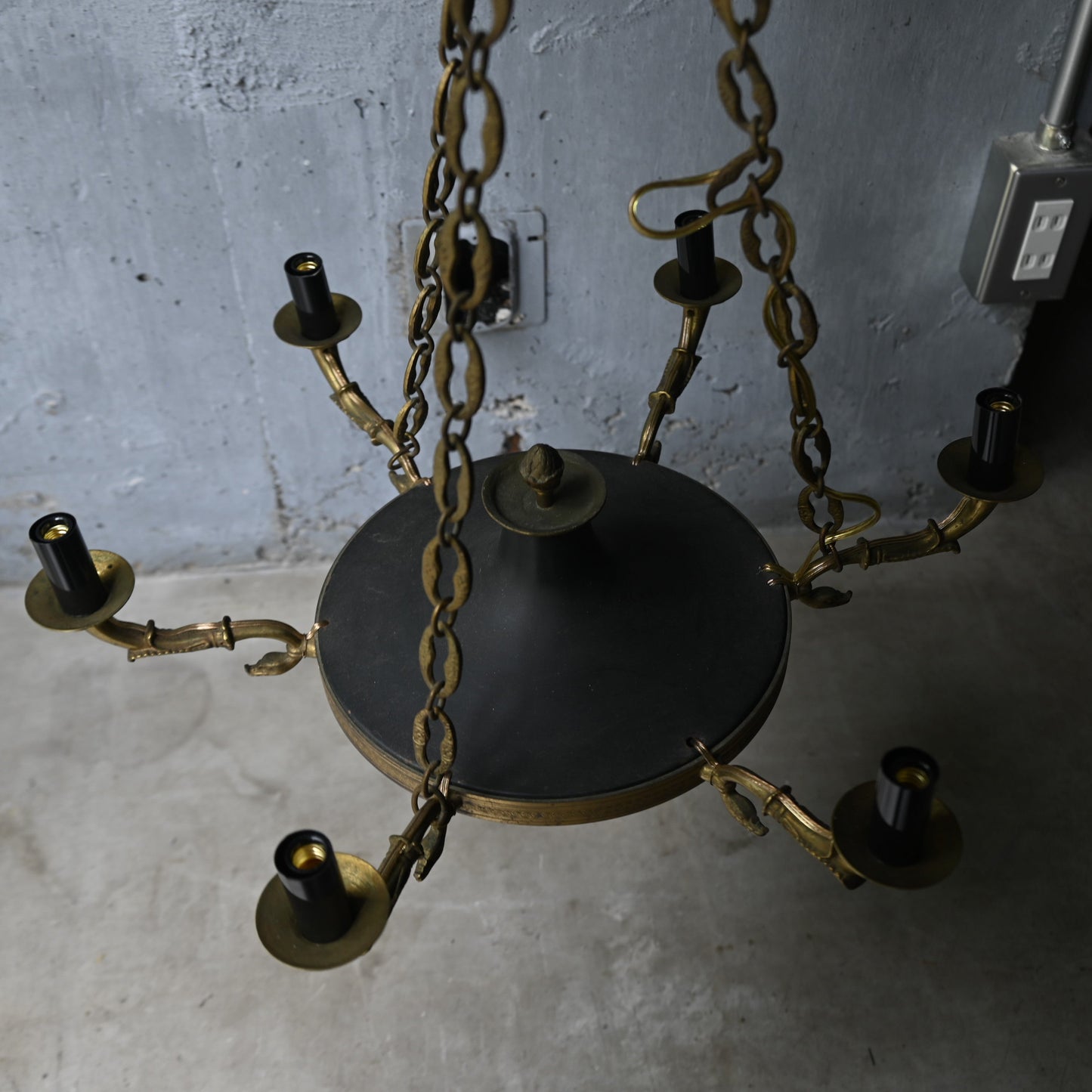 Black & Gold Brass chandelier（6灯）｛RF-00715｝