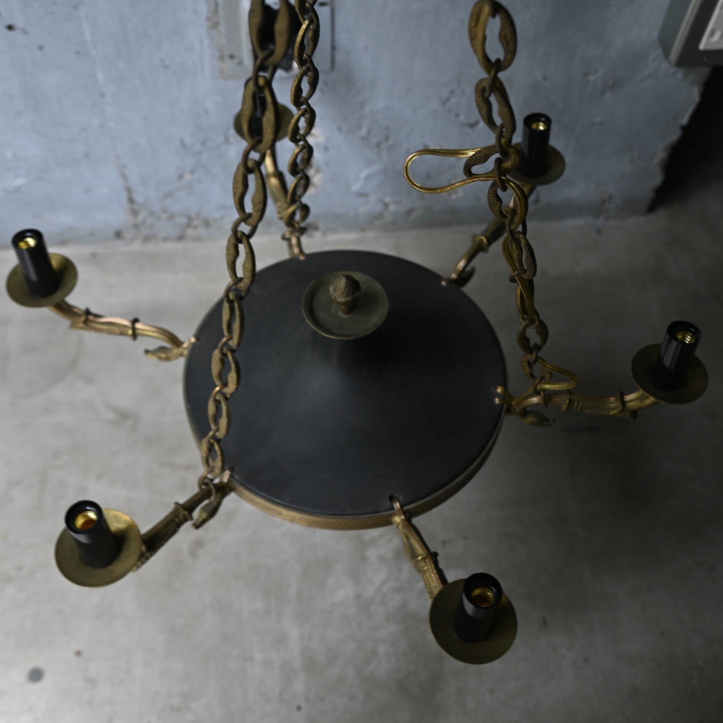 Black & Gold Brass chandelier（6灯）｛RF-00715｝