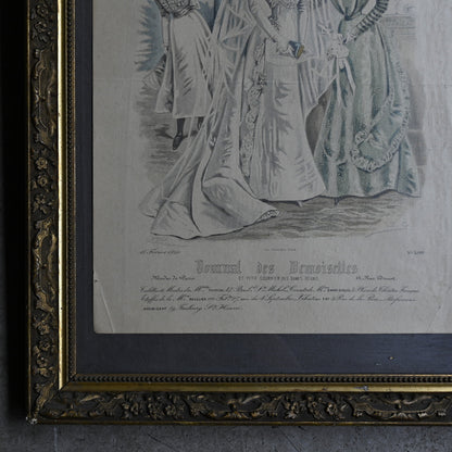 Fashion Plate Print in Ornate Gilt Frame｛RB-00510｝