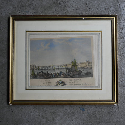 Antique gold frame "Harbor View Print"｛ RB-00512 ｝