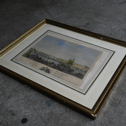 Antique gold frame "Harbor View Print"｛ RB-00512 ｝