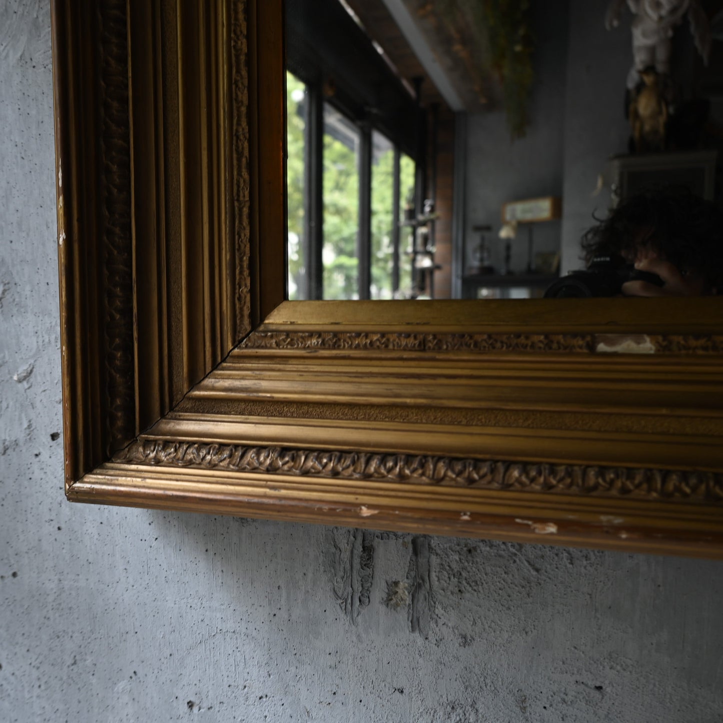 Antique Gold Square Mirror ｛RF-00608｝