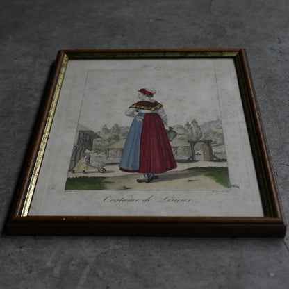 Fashion Plate Print Wooden Frame｛RB-00520｝