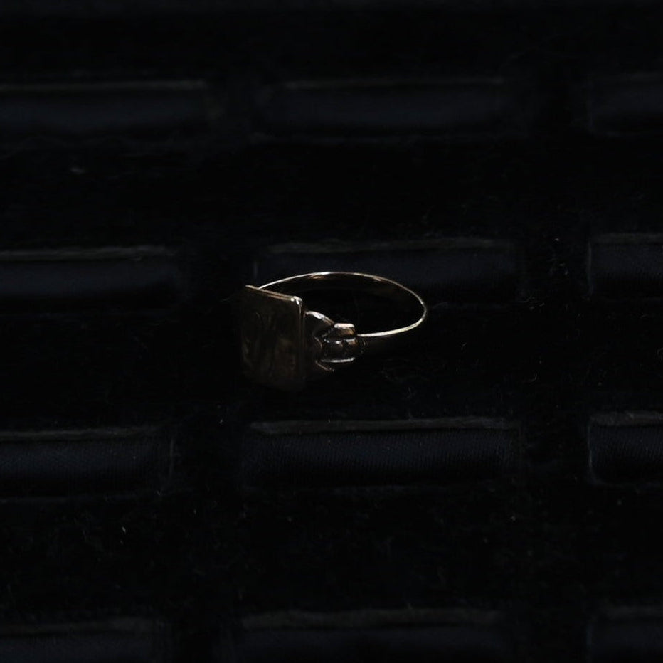 10k Signet Ring "M" ｛RM-00303｝