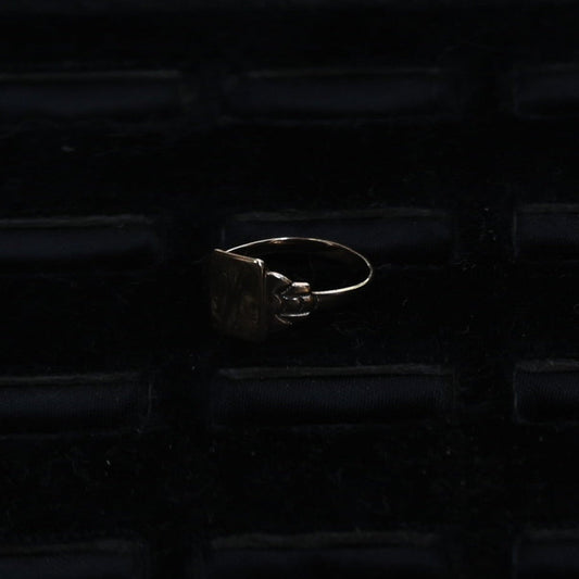 10k Signet Ring "M" ｛RM-00303｝