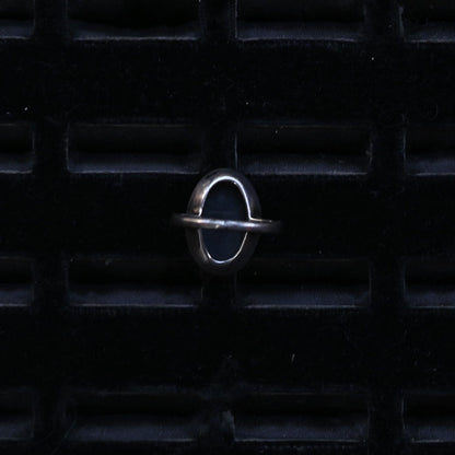 Black Faceted Stone Ring "Metal" ｛RM-00306｝