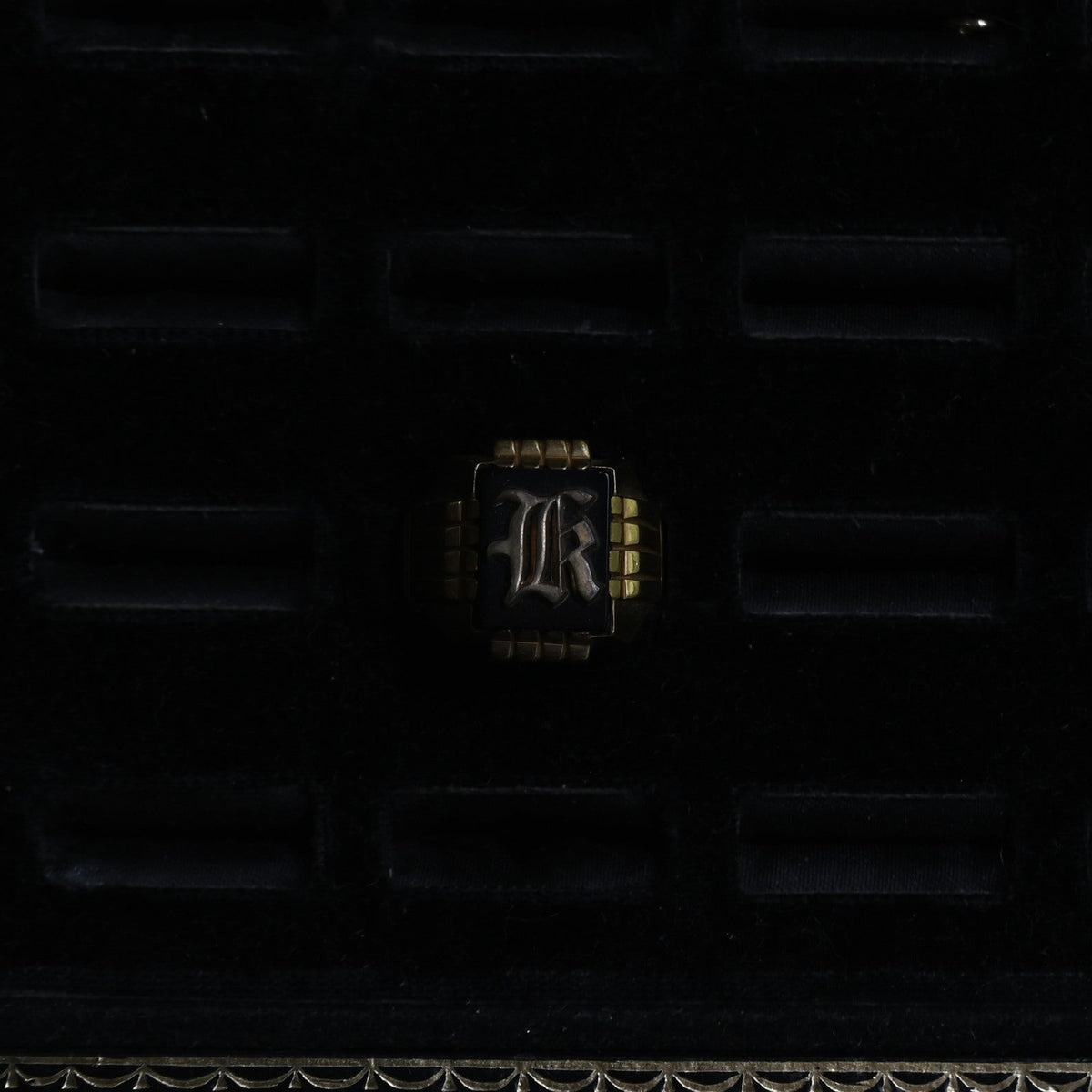 Vintage ring "18K GFD monogram "｛RM-00311｝