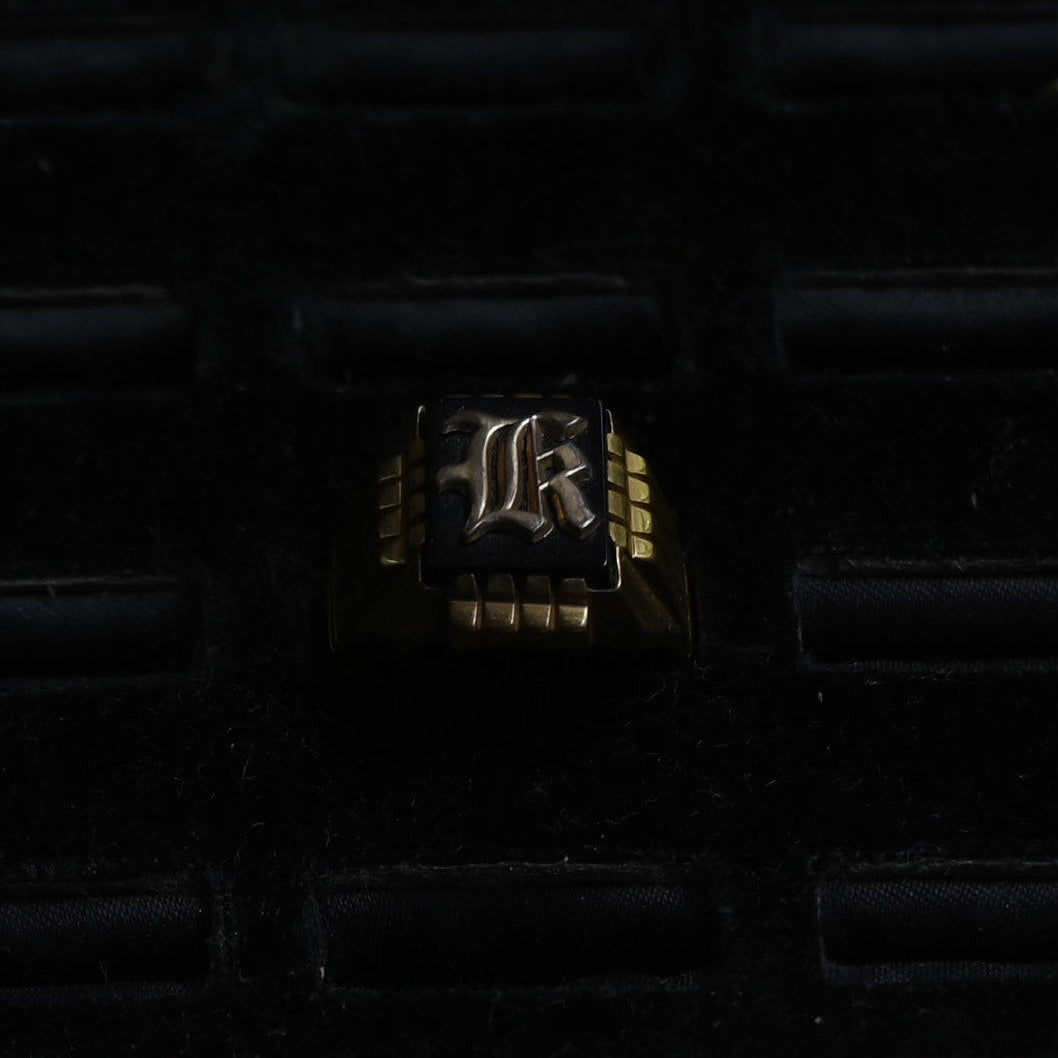 Vintage ring "18K GFD monogram "｛RM-00311｝