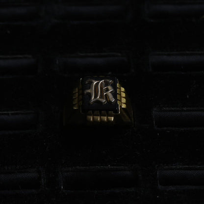 Vintage ring "18K GFD monogram "｛RM-00311｝