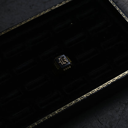 Vintage ring "18K GFD monogram "｛RM-00311｝