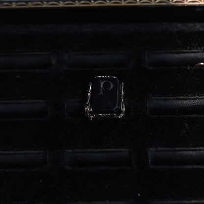 Initial Silver Ring "onyx P" ｛RM-00309｝