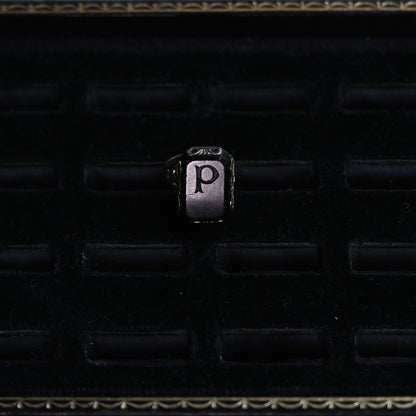 Initial Silver Ring "onyx P" ｛RM-00309｝