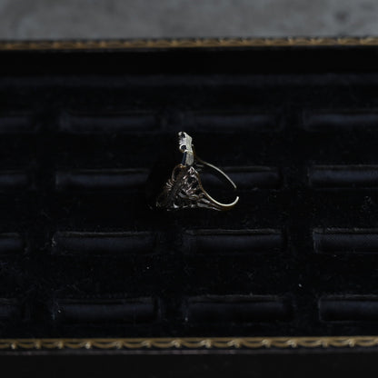 Initial Silver Ring "onyx P" ｛RM-00309｝