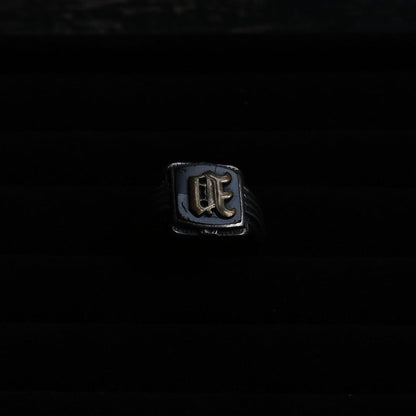 Vintage Gold Black Onyx Signet Ring ｛RM-00318｝