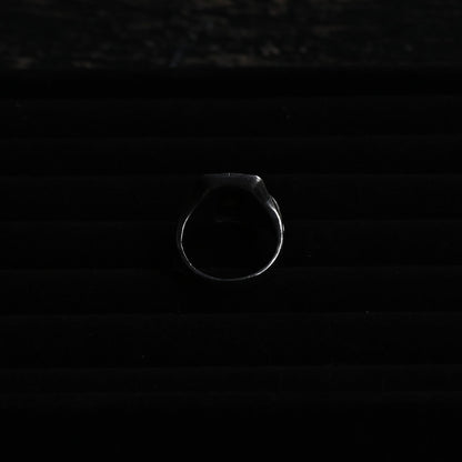 Vintage Gold Black Onyx Signet Ring ｛RM-00318｝