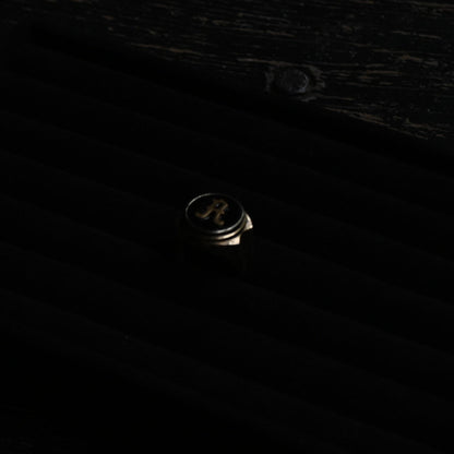 Vintage Onyx Signet Ring " Initial A "  ｛RM-00319｝