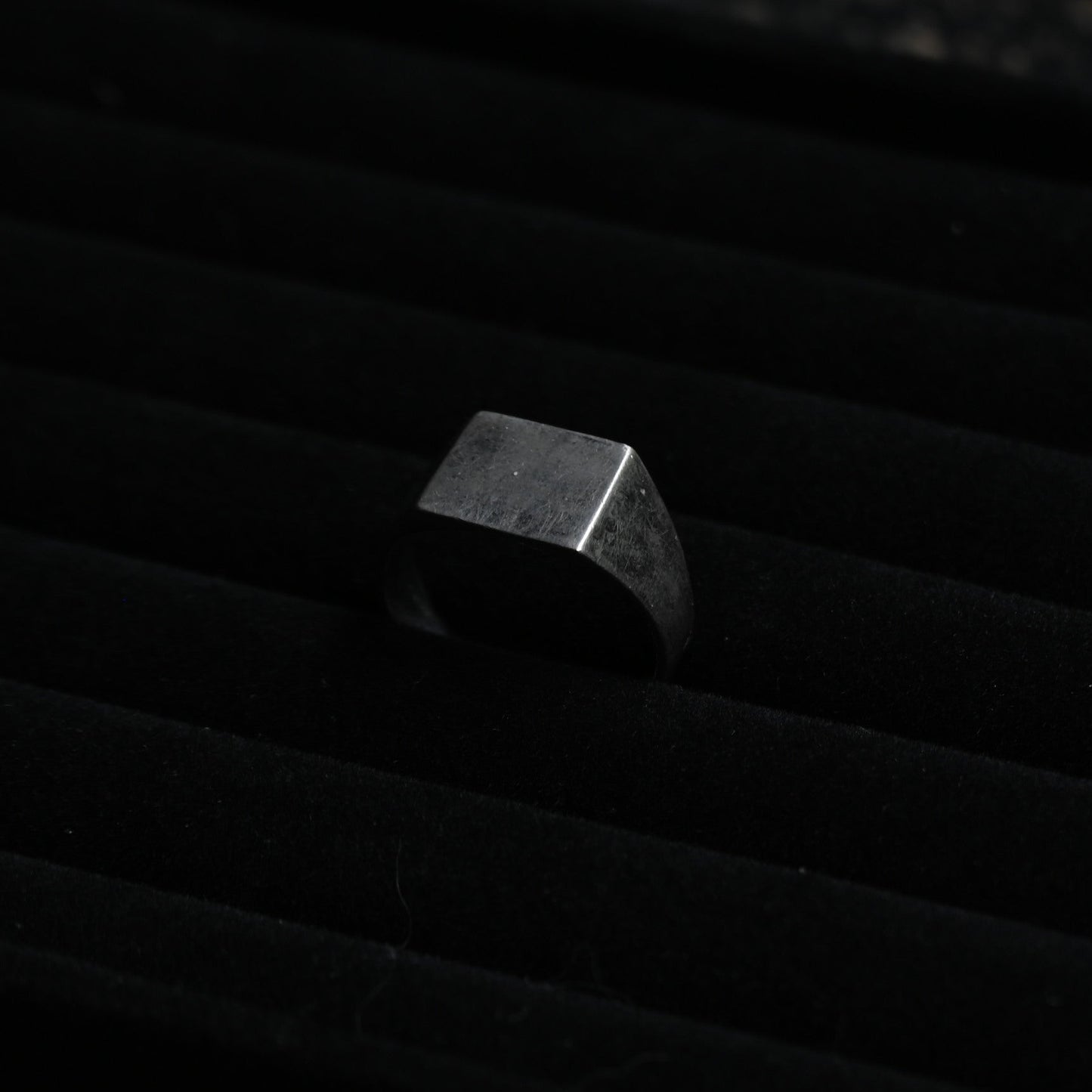 Rectangle Silver Signet Ring｛RM-00320｝