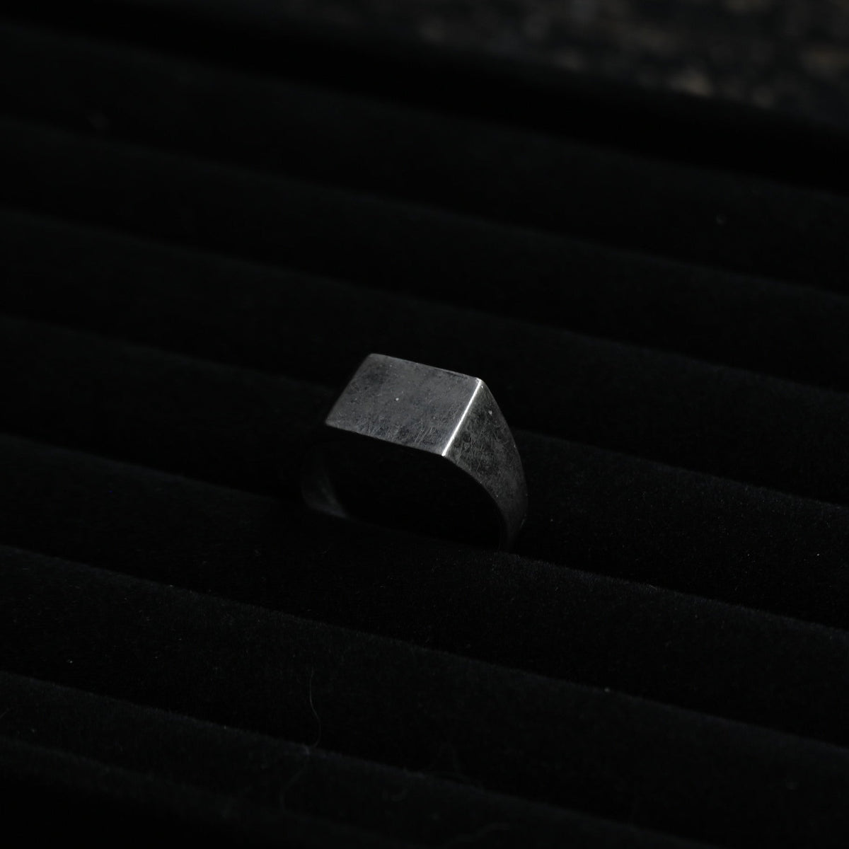 Rectangle Silver Signet Ring｛RM-00320｝