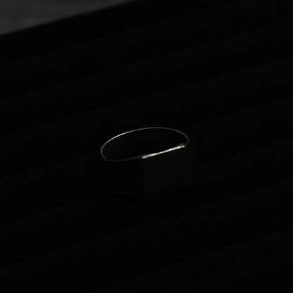 Rectangle Silver Signet Ring｛RM-00320｝
