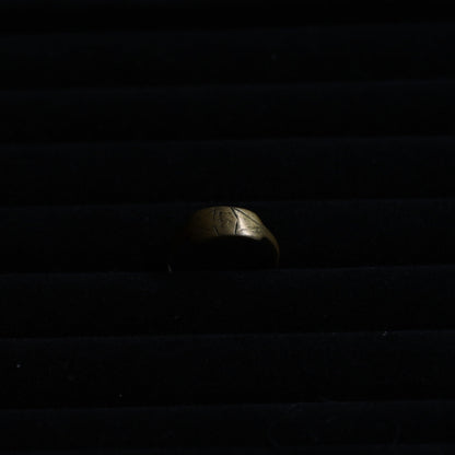 Vintage Engraved Signet Ring "Artdeco style"｛RM-00324｝