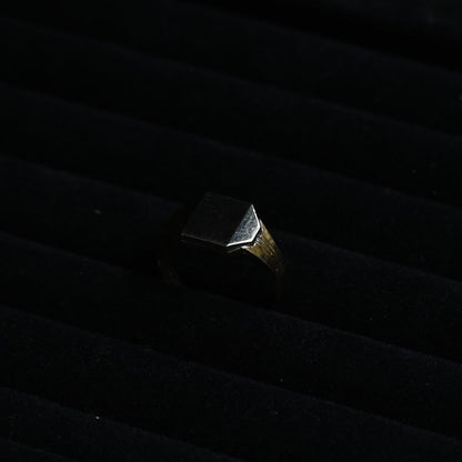 Square Signet Ring " Gold × Silver "｛RM-00334｝