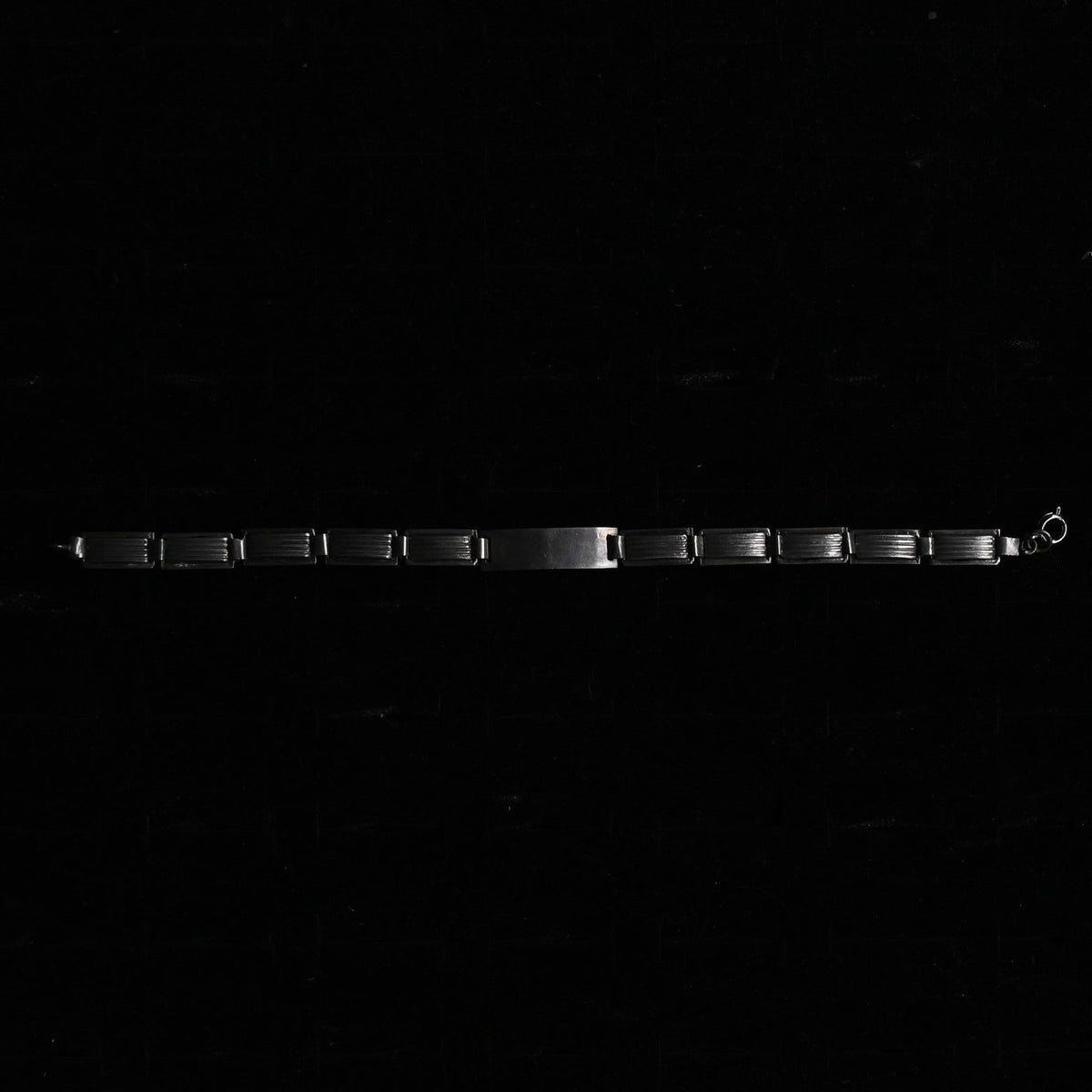 Vintage Silver Stripe Link Bracelet｛RM-00217｝