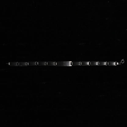 Vintage Silver Stripe Link Bracelet｛RM-00217｝