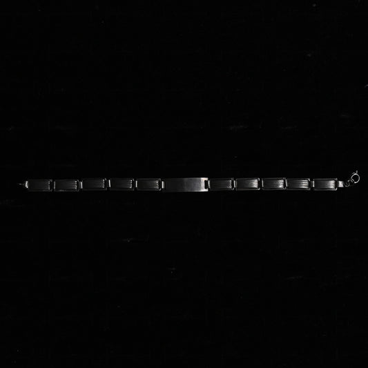 Vintage Silver Stripe Link Bracelet｛RM-00217｝