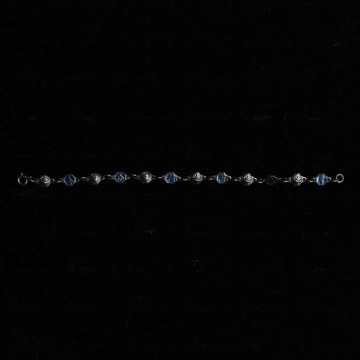Vintage Blue Guilloché Enamel Bracelet｛RM-00215｝