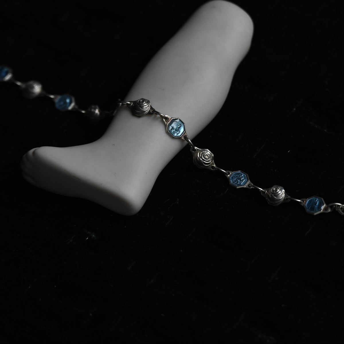 Vintage Blue Guilloché Enamel Bracelet｛RM-00215｝