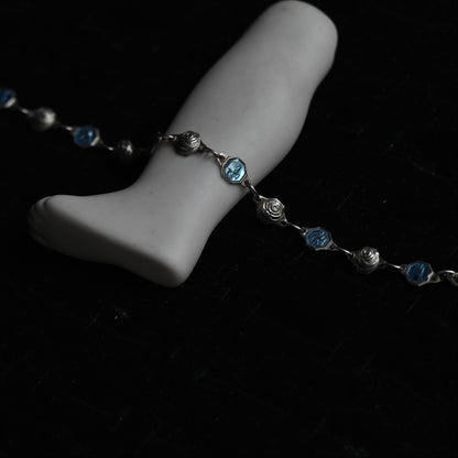Vintage Blue Guilloché Enamel Bracelet｛RM-00215｝