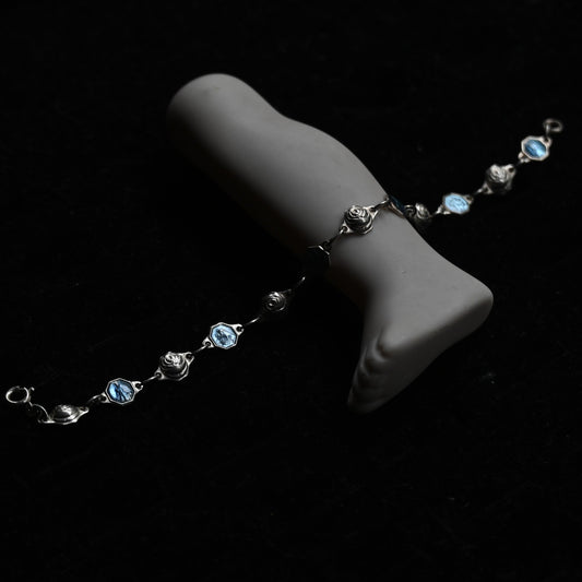 Vintage Blue Guilloché Enamel Bracelet｛RM-00215｝