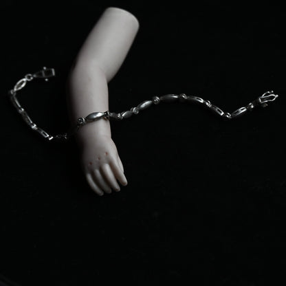 Silver Navette Link Bracelet｛RM-00205｝