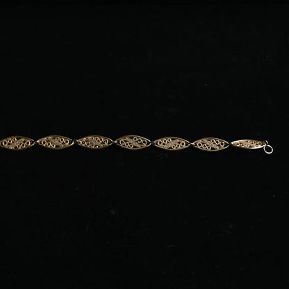 Vintage Filigree Navette Link Bracelet｛RM-00206｝