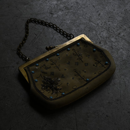 Antique bead embroidery evening purse ｛RB-01206｝