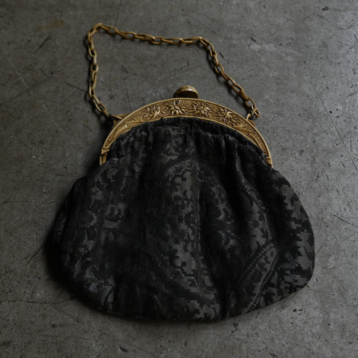 Black Jacquard Evening Purse ｛RB-01209｝