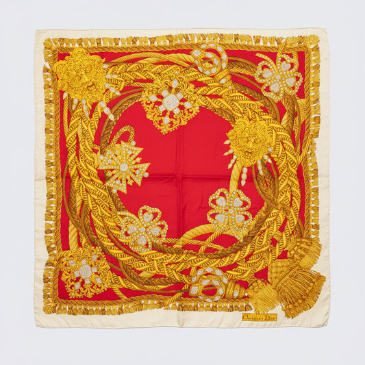 Christian Dior / Red & Gold Scarf｛F-00842｝