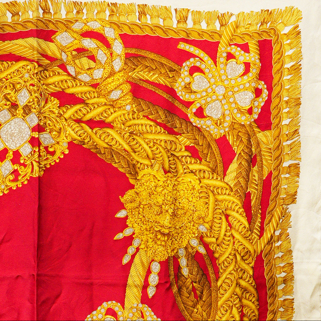 Christian Dior / Red & Gold Scarf｛F-00842｝