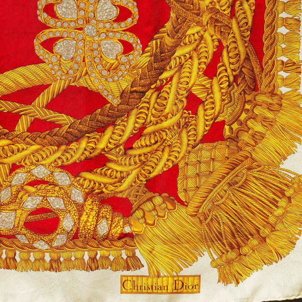 Christian Dior / Red & Gold Scarf｛F-00842｝