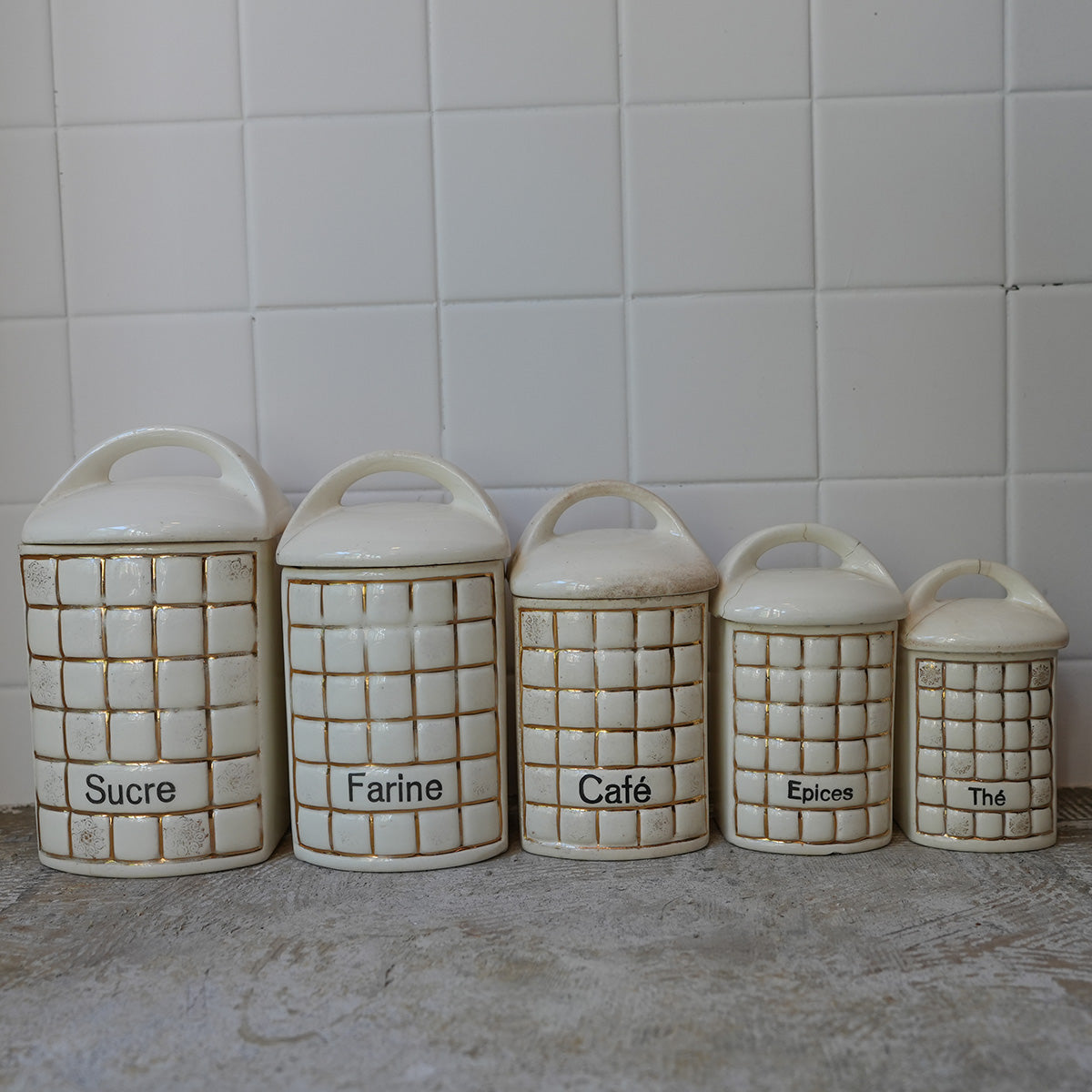 ｛ F-008010}Antique Canister Set｛ F-00910}