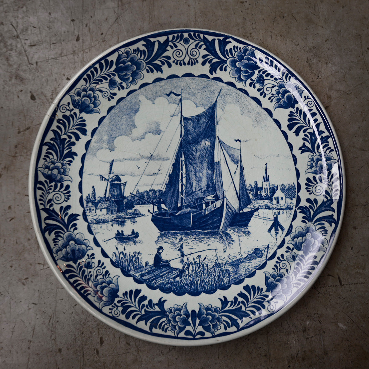 Delft Blauw plate see meeuw ｛ F-00808} オランダ食器,皿,フランス