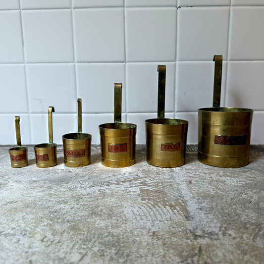 Antique Brass Measuring Cup Set｛F-009015｝