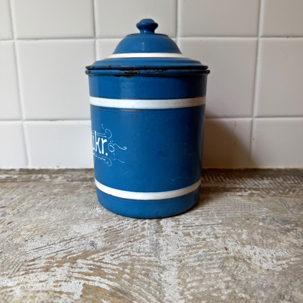Vintage Canister Planter｛F-009017｝ビンテージホーロー, ビンテージ