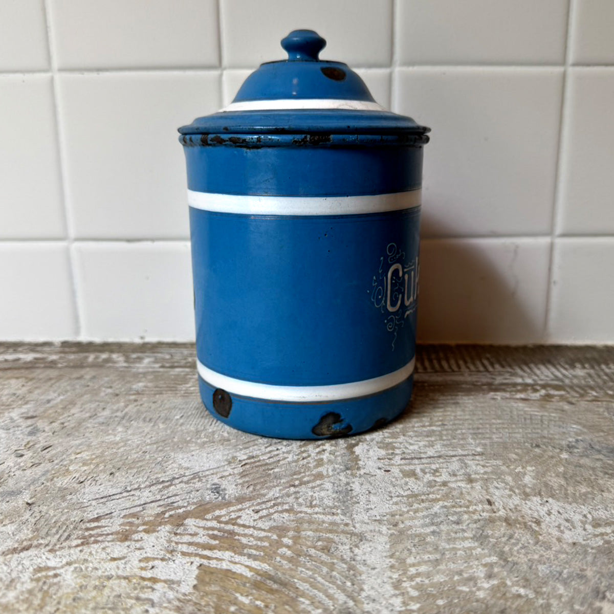 Vintage Canister Planter｛F-009017｝ビンテージホーロー, ビンテージ