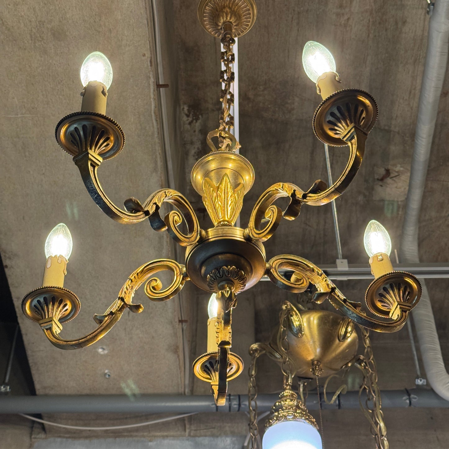 Brass chandelier（5灯）｛R-00405｝