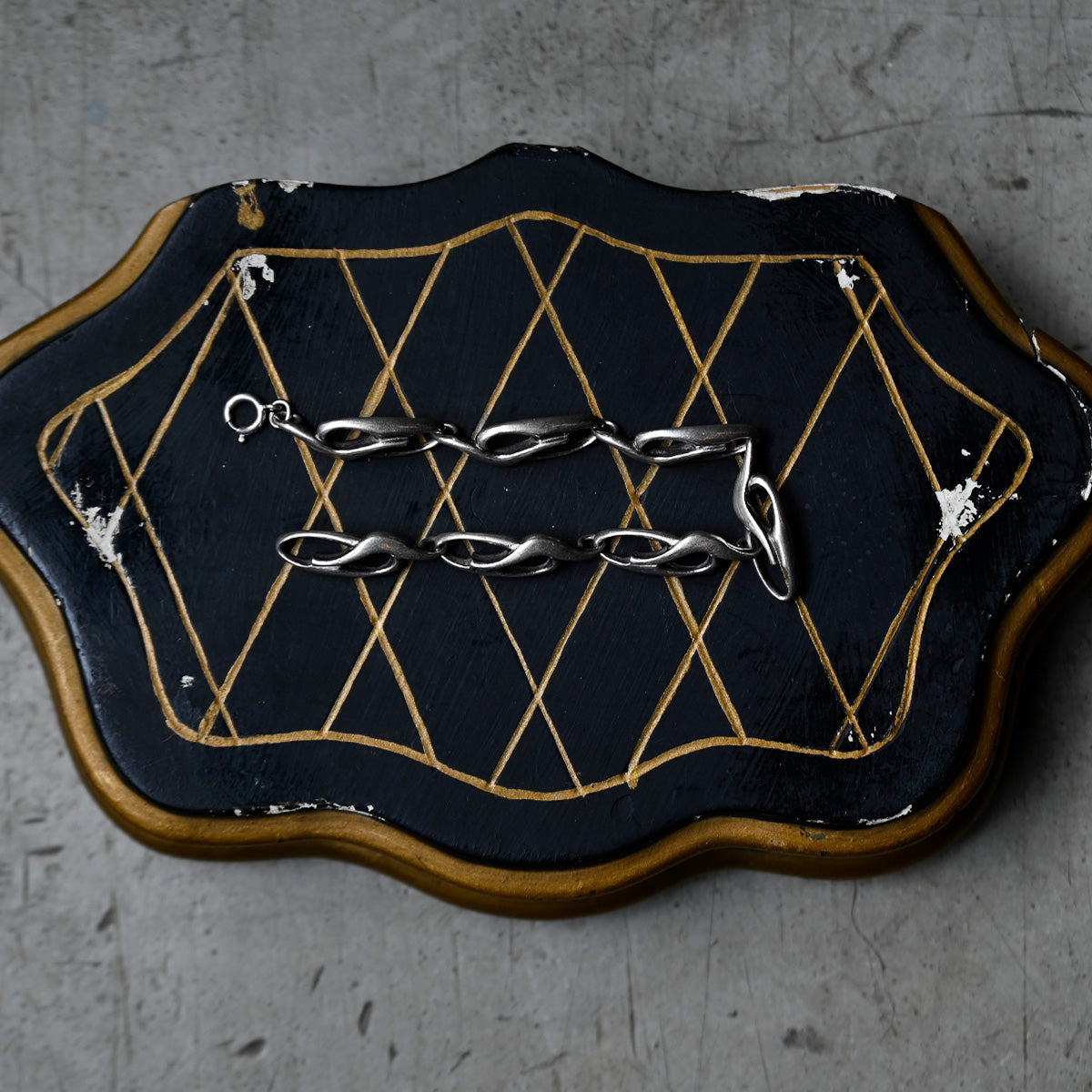 Vintage Twisted Link Silver Bracelet{R-00923},ヴィンテージ