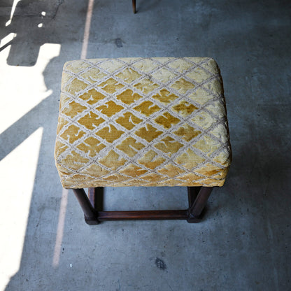 Velvet stool ottoman "mustard color "｛R-00214｝