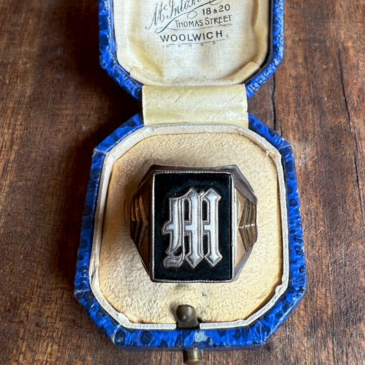 Vintage ring "onyx M "｛R-00912｝